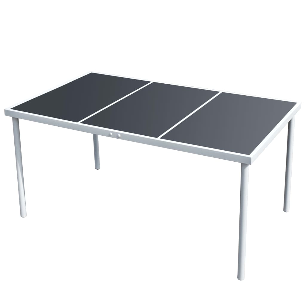 vidaXL Gartentisch 150x90x74 cm Schwarz Stahl