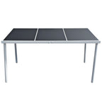 vidaXL Gartentisch 150x90x74 cm Schwarz Stahl