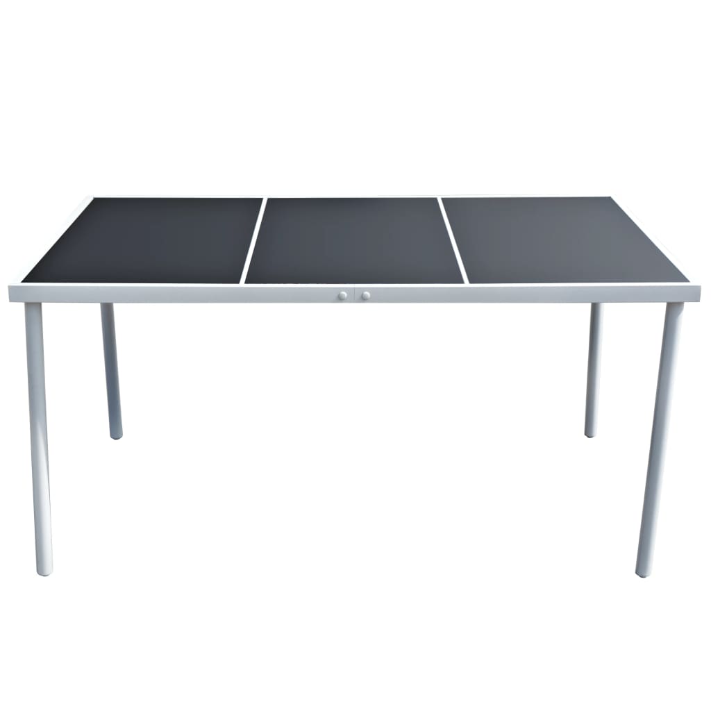 vidaXL Gartentisch 150x90x74 cm Schwarz Stahl