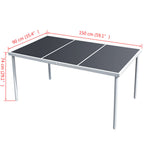 vidaXL Gartentisch 150x90x74 cm Schwarz Stahl