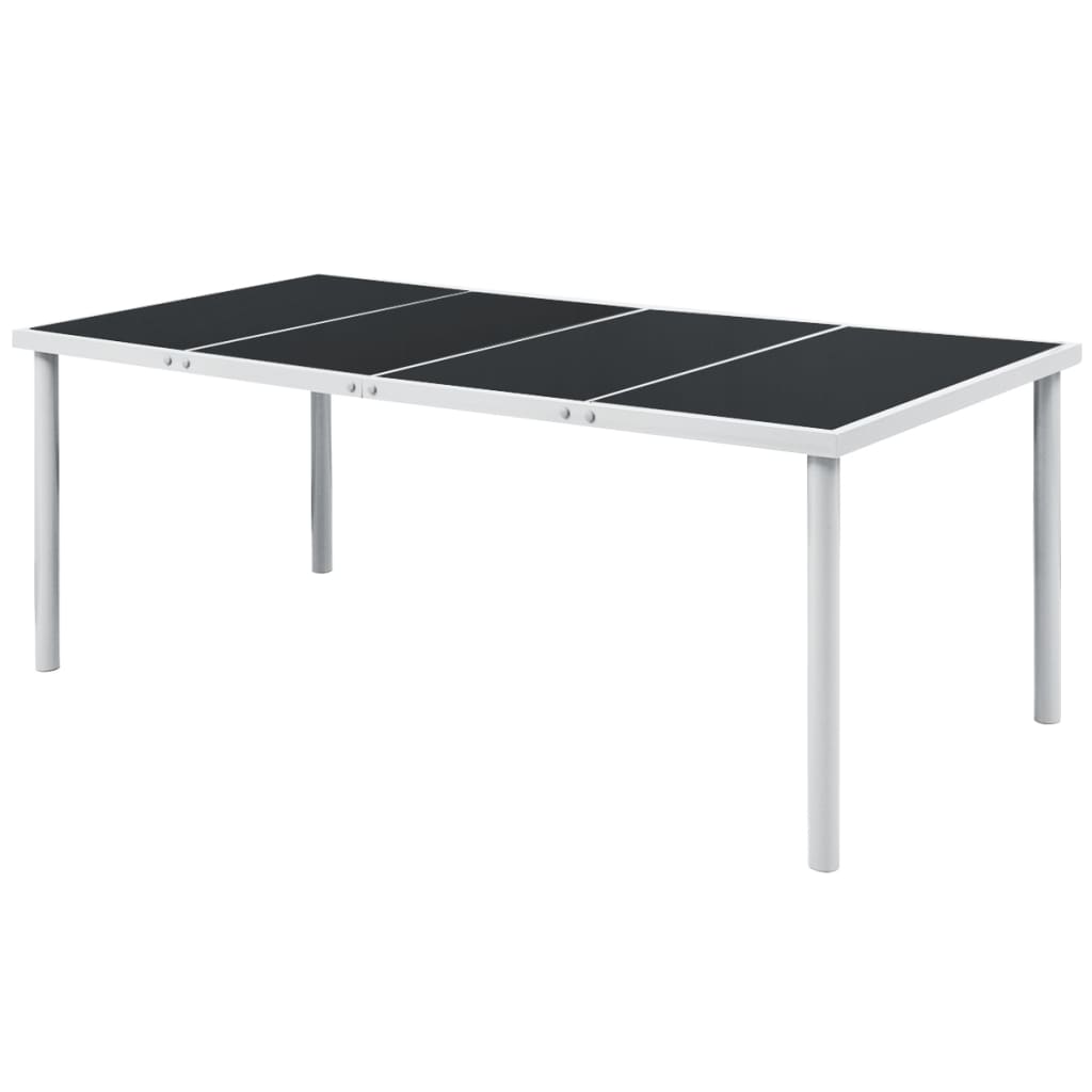 vidaXL Gartentisch 150x90x74 cm Schwarz Stahl