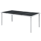 vidaXL Gartentisch 150x90x74 cm Schwarz Stahl