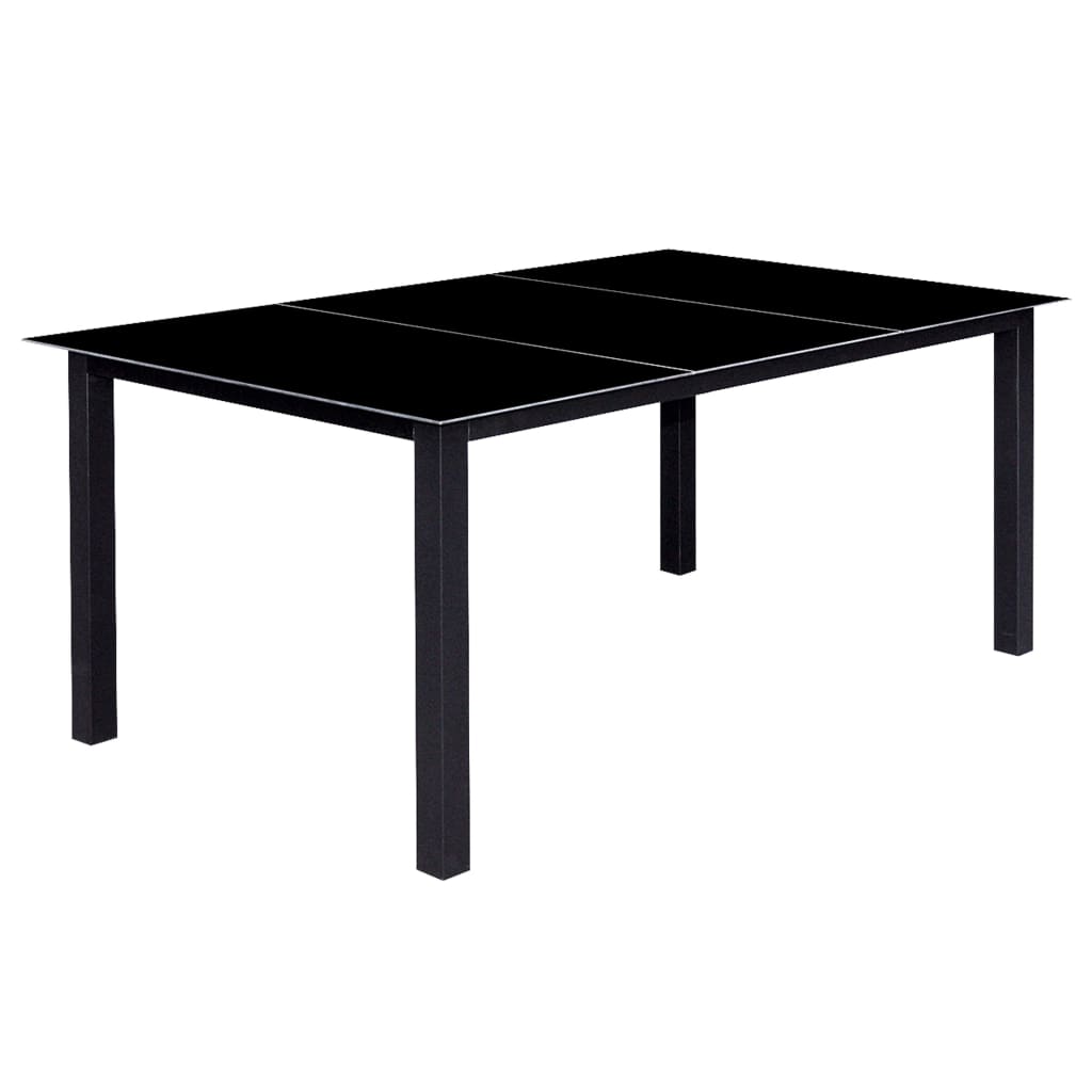 vidaXL 9-tlg. Garten-Essgruppe Klappbar Aluminium Schwarz