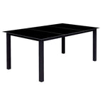 vidaXL 9-tlg. Garten-Essgruppe Klappbar Aluminium Schwarz