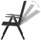 vidaXL 9-tlg. Garten-Essgruppe Klappbar Aluminium Schwarz