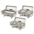 vidaXL Chafing Dish Set 3-tlg. Edelstahl