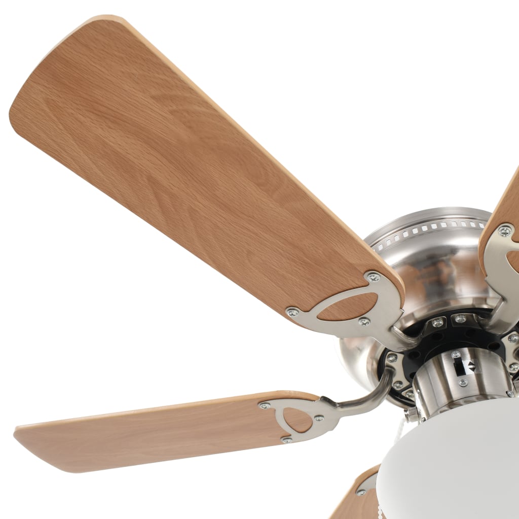 vidaXL Dekorativer Deckenventilator mit Leuchtmittel 82 cm Hellbraun