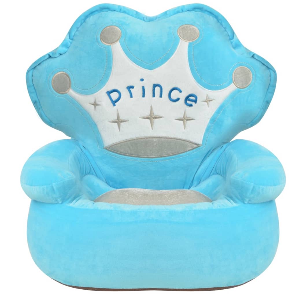 vidaXL Plüsch-Kindersessel Prinz Blau