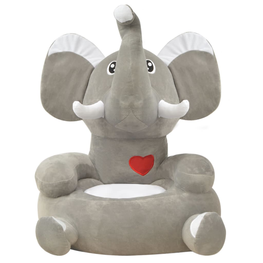 vidaXL Plüsch-Kindersessel Elefant Grau