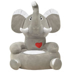 vidaXL Plüsch-Kindersessel Elefant Grau