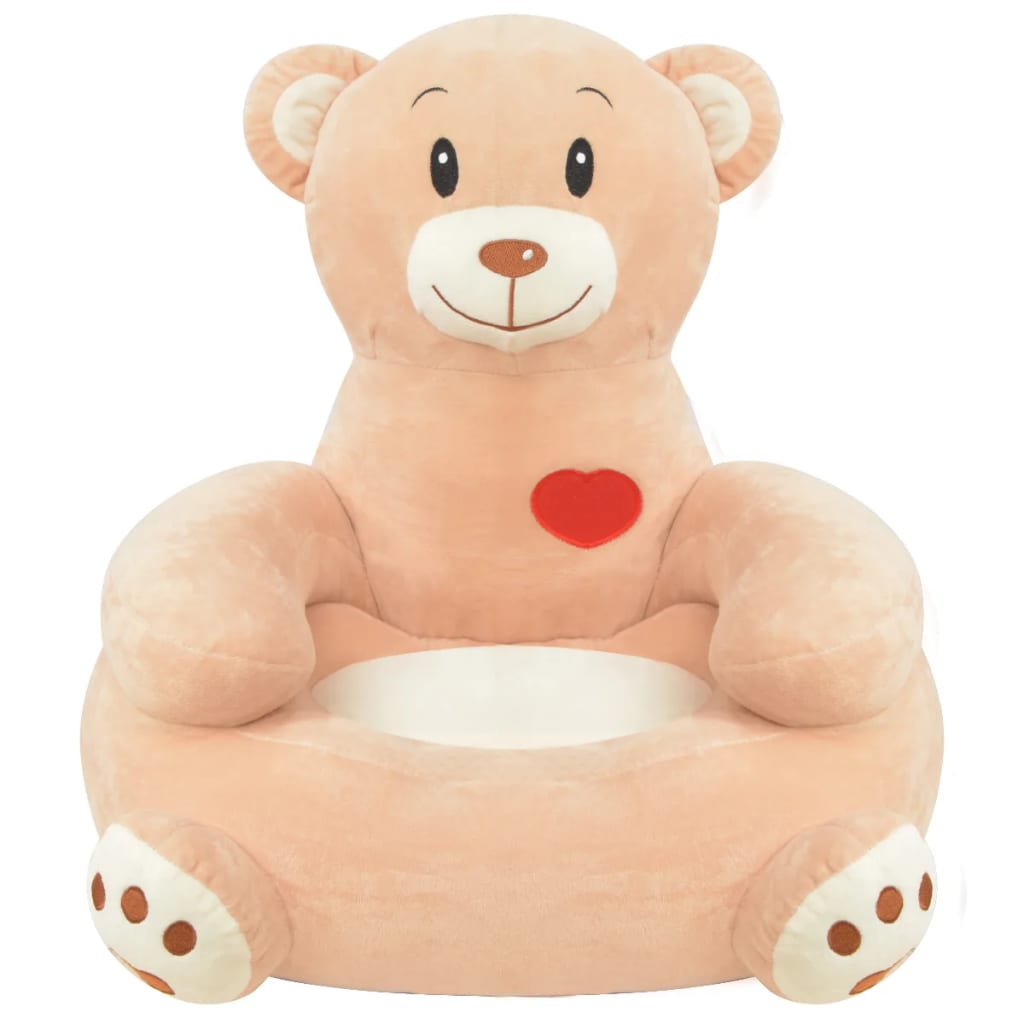vidaXL Plüsch-Kindersessel Bär Braun