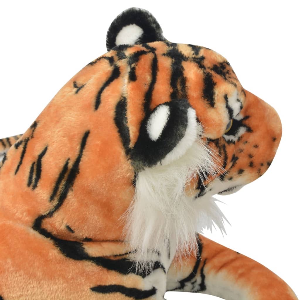 vidaXL Tiger Kuscheltier Plüsch Braun XXL