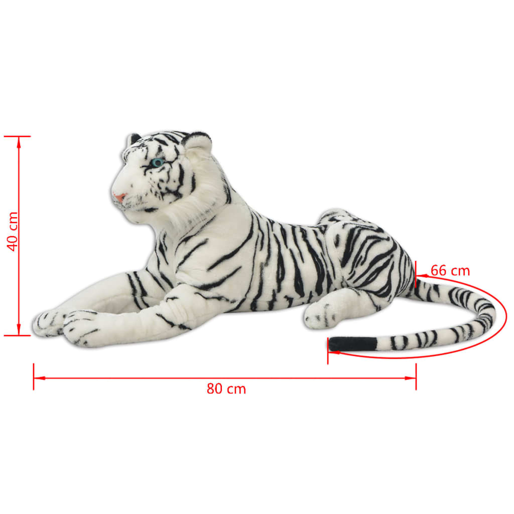 vidaXL Tiger Plüschtier Weiß XXL