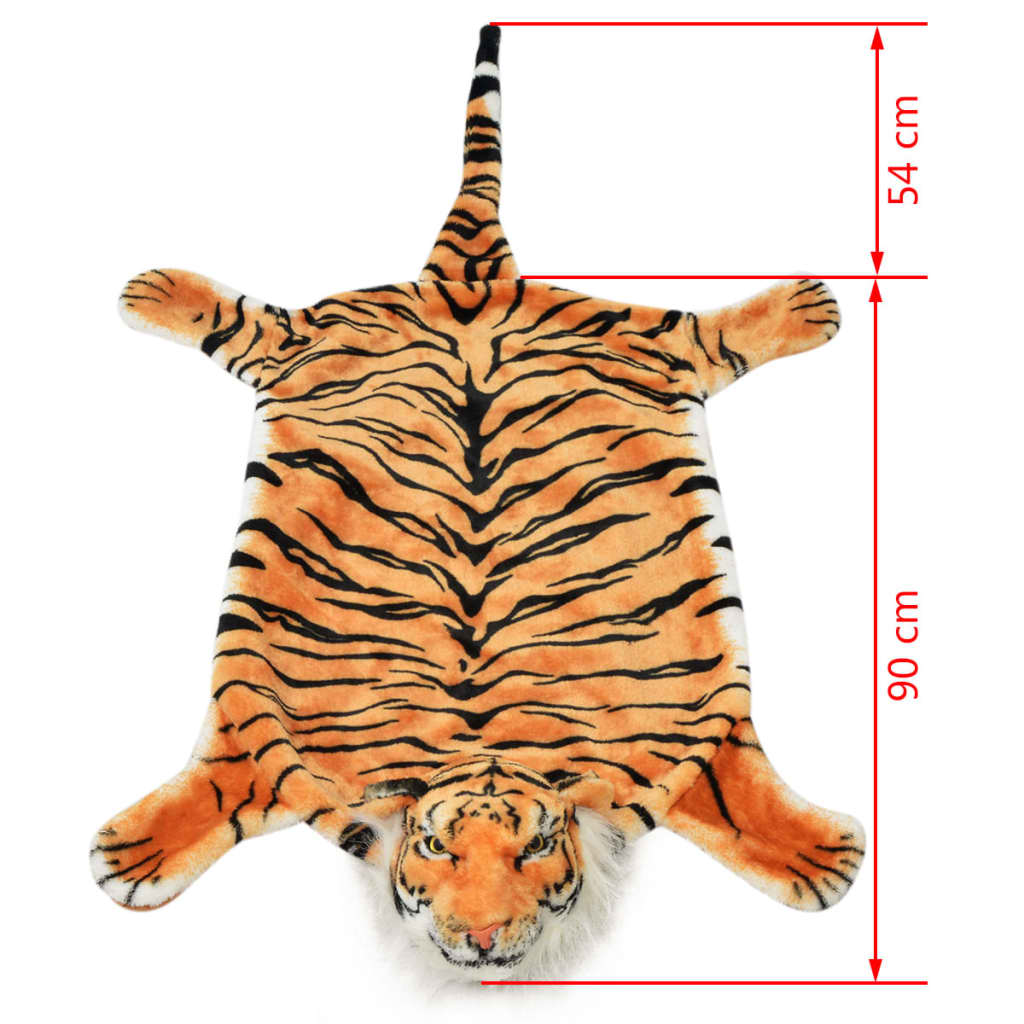 vidaXL Tigerfell Teppich Plüsch 144 cm Braun