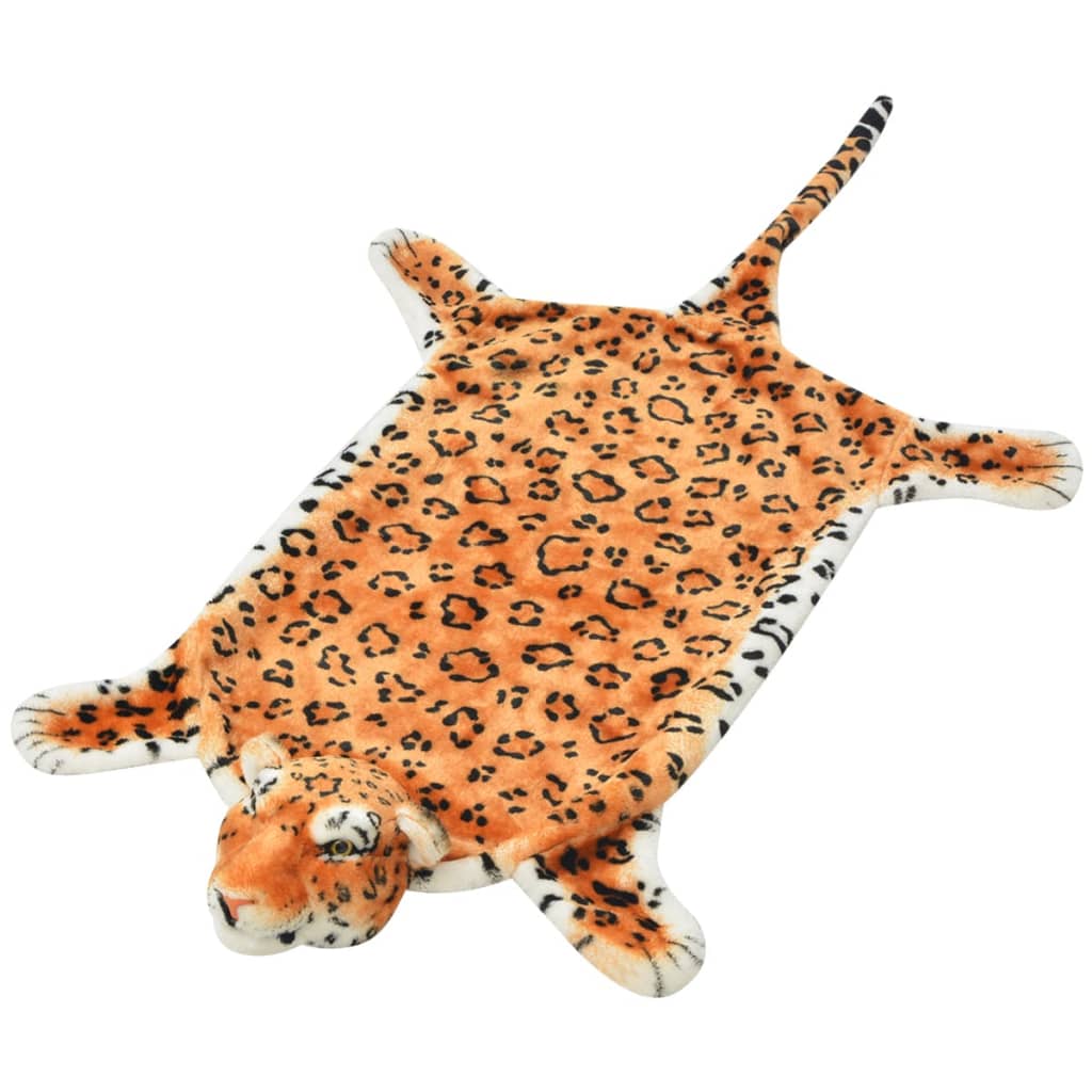vidaXL Plüsch Leopardenfell Teppich 139 cm Braun