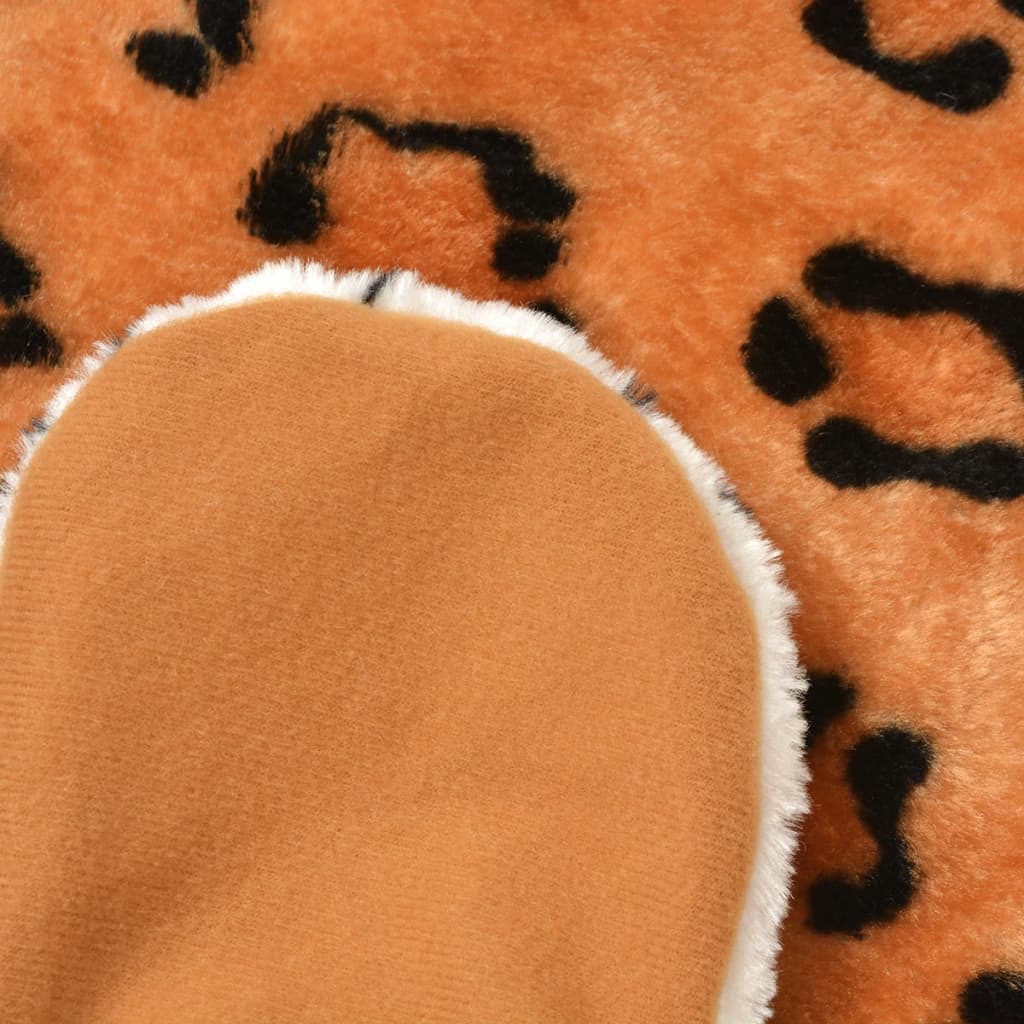 vidaXL Plüsch Leopardenfell Teppich 139 cm Braun