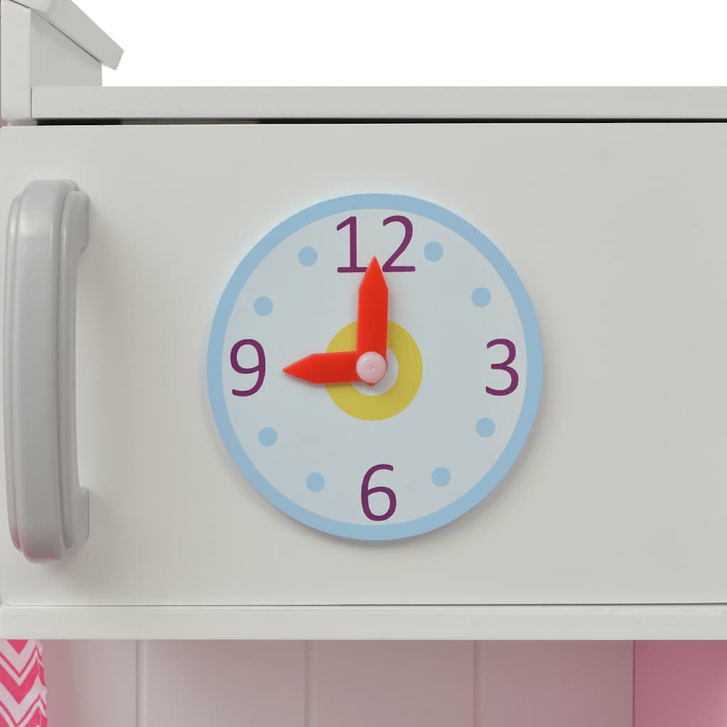 vidaXL Spielzeugküche Holz 82×30×100 cm Rosa und Weiß