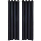 vidaXL Verdunkelungsvorhänge 2 Stk. mit Metallösen 135x175 cm Schwarz