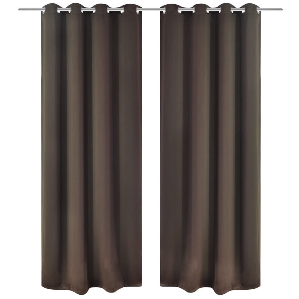 vidaXL Verdunkelungsvorhänge 2 Stk. mit Metallösen 135x175 cm Schwarz