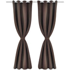 vidaXL Verdunkelungsvorhänge 2 Stk. mit Metallösen 135x175 cm Schwarz