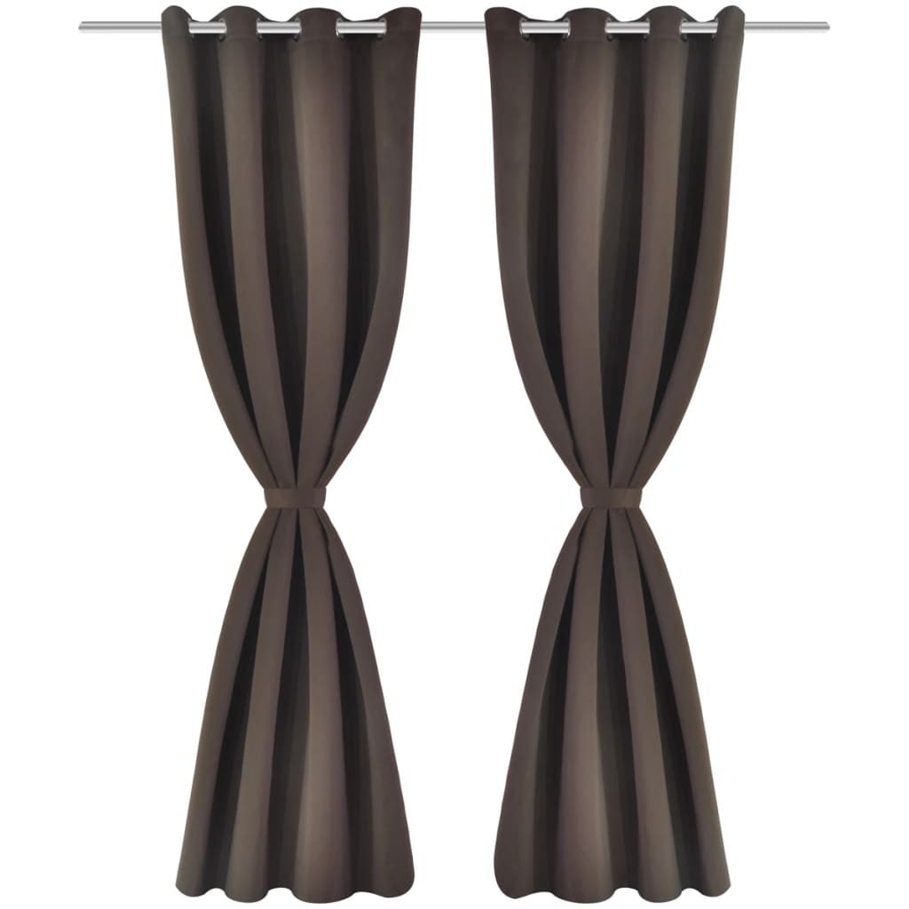 vidaXL Verdunkelungsvorhänge 2 Stk. mit Metallösen 135x175 cm Schwarz