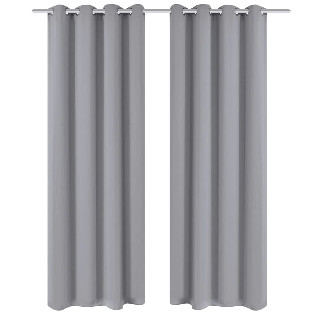 vidaXL Verdunkelungsvorhänge 2 Stk. mit Metallösen 135x175 cm Schwarz