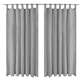 vidaXL Vorhänge aus Mikro-Satin 2 Stk. mit Schlaufen 140×175 cm Grau