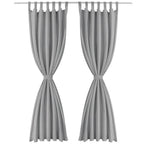 vidaXL Vorhänge aus Mikro-Satin 2 Stk. mit Schlaufen 140×175 cm Grau