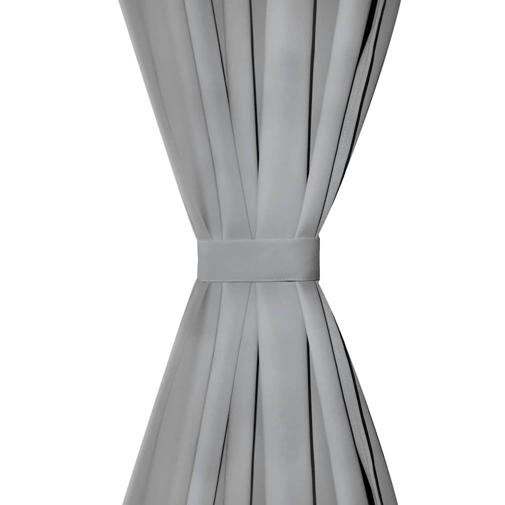 vidaXL Vorhänge aus Mikro-Satin 2 Stk. mit Schlaufen 140×175 cm Grau