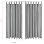 vidaXL Vorhänge aus Mikro-Satin 2 Stk. mit Schlaufen 140×175 cm Grau
