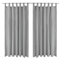 vidaXL Vorhänge aus Mikro-Satin 2 Stk. mit Schlaufen 140×175 cm Grau