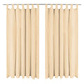 vidaXL Vorhänge Mikro-Satin 2 Stk. mit Schlaufen 140x245 cm Beige