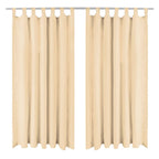 vidaXL Vorhänge Mikro-Satin 2 Stk. mit Schlaufen 140x245 cm Beige