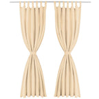 vidaXL Vorhänge Mikro-Satin 2 Stk. mit Schlaufen 140x245 cm Beige