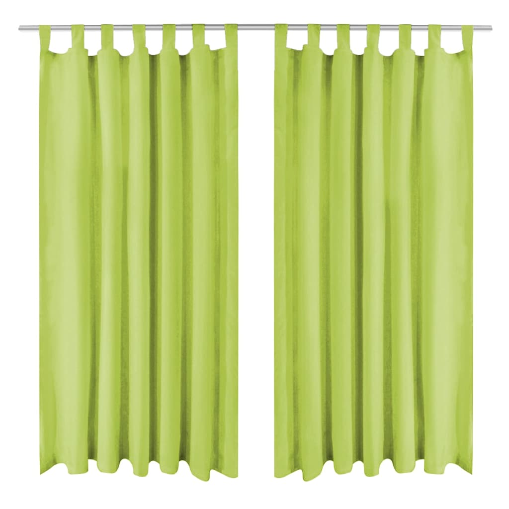vidaXL Vorhänge Mikro-Satin 2 Stk. mit Schlaufen 140 x 175 cm Türkis