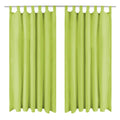 vidaXL Vorhänge Mikro-Satin 2 Stk. mit Schlaufen 140×225 cm Grün