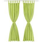 vidaXL Vorhänge Mikro-Satin 2 Stk. mit Schlaufen 140×225 cm Grün