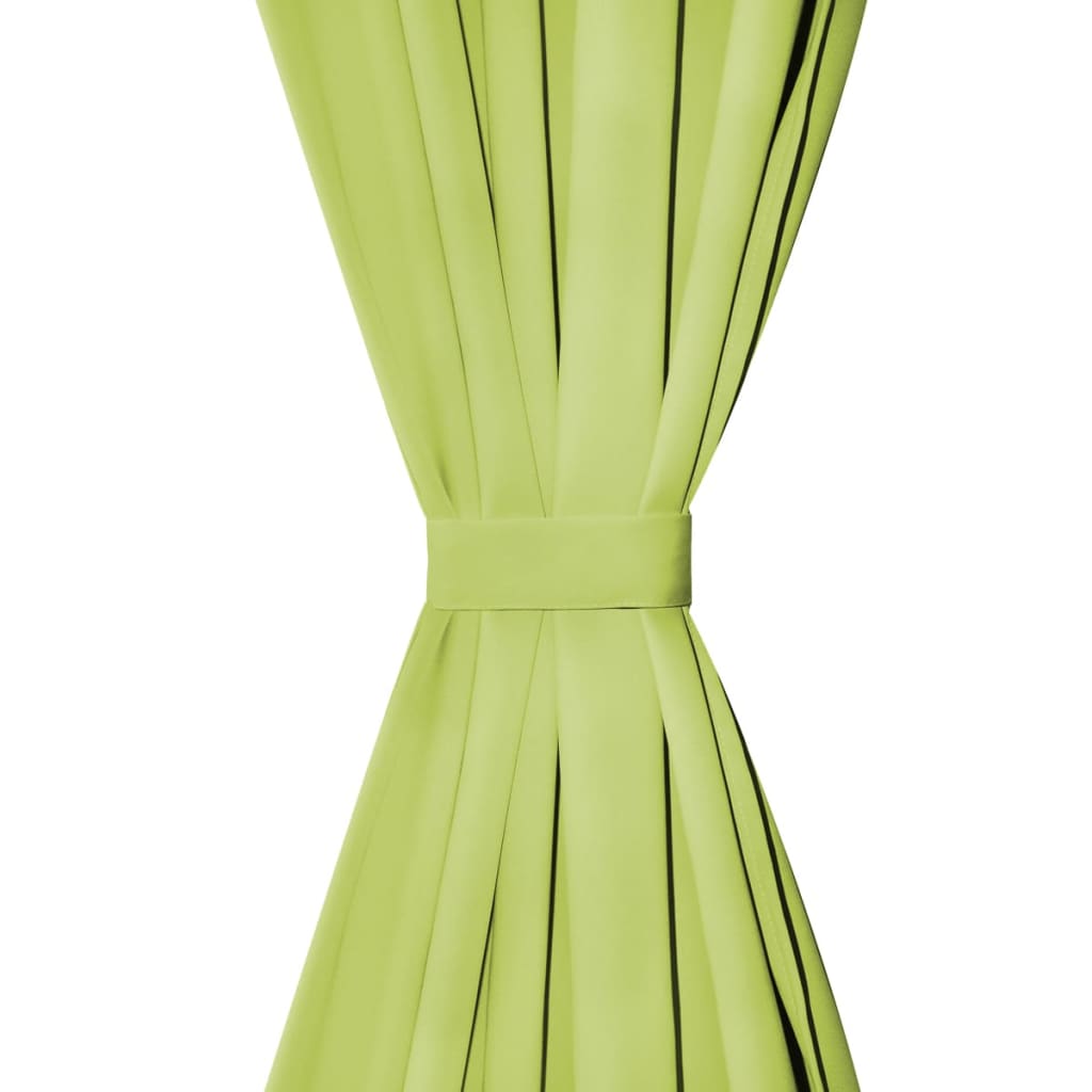 vidaXL Vorhänge Mikro-Satin 2 Stk. mit Schlaufen 140×225 cm Grün