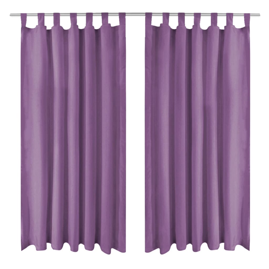 vidaXL Vorhänge Mikro-Satin 2 Stk. mit Schlaufen 140×225 cm Grün