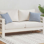 vidaXL Gartenkissen 2 Stk. Streifenmuster 45 x 45 cm Marineblau