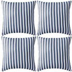 vidaXL Gartenkissen 4 Stk. Streifenmuster 45 x 45 cm Marineblau
