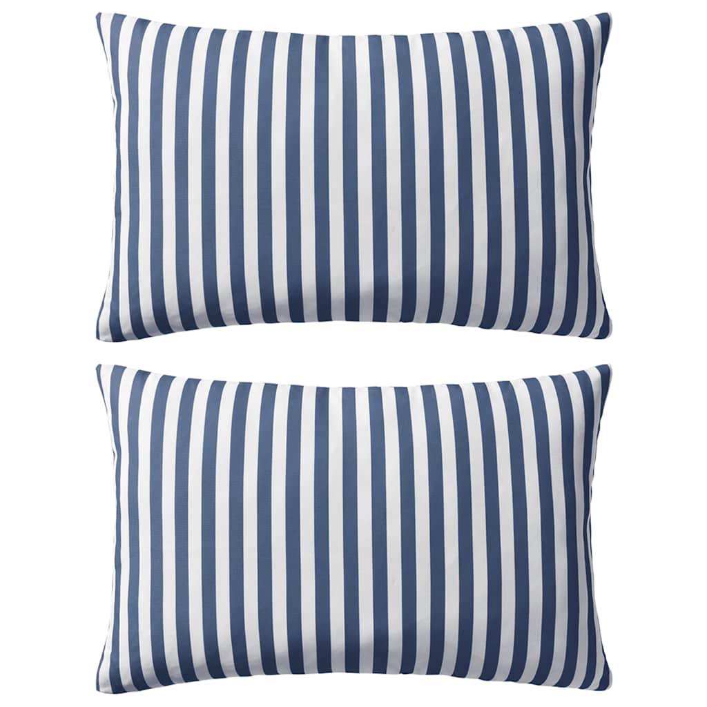 vidaXL Gartenkissen 2 Stk. Streifenmuster 45 x 45 cm Marineblau