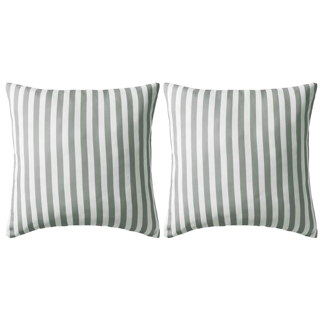 vidaXL Gartenkissen 2 Stk. Streifenmuster 45 x 45 cm Marineblau