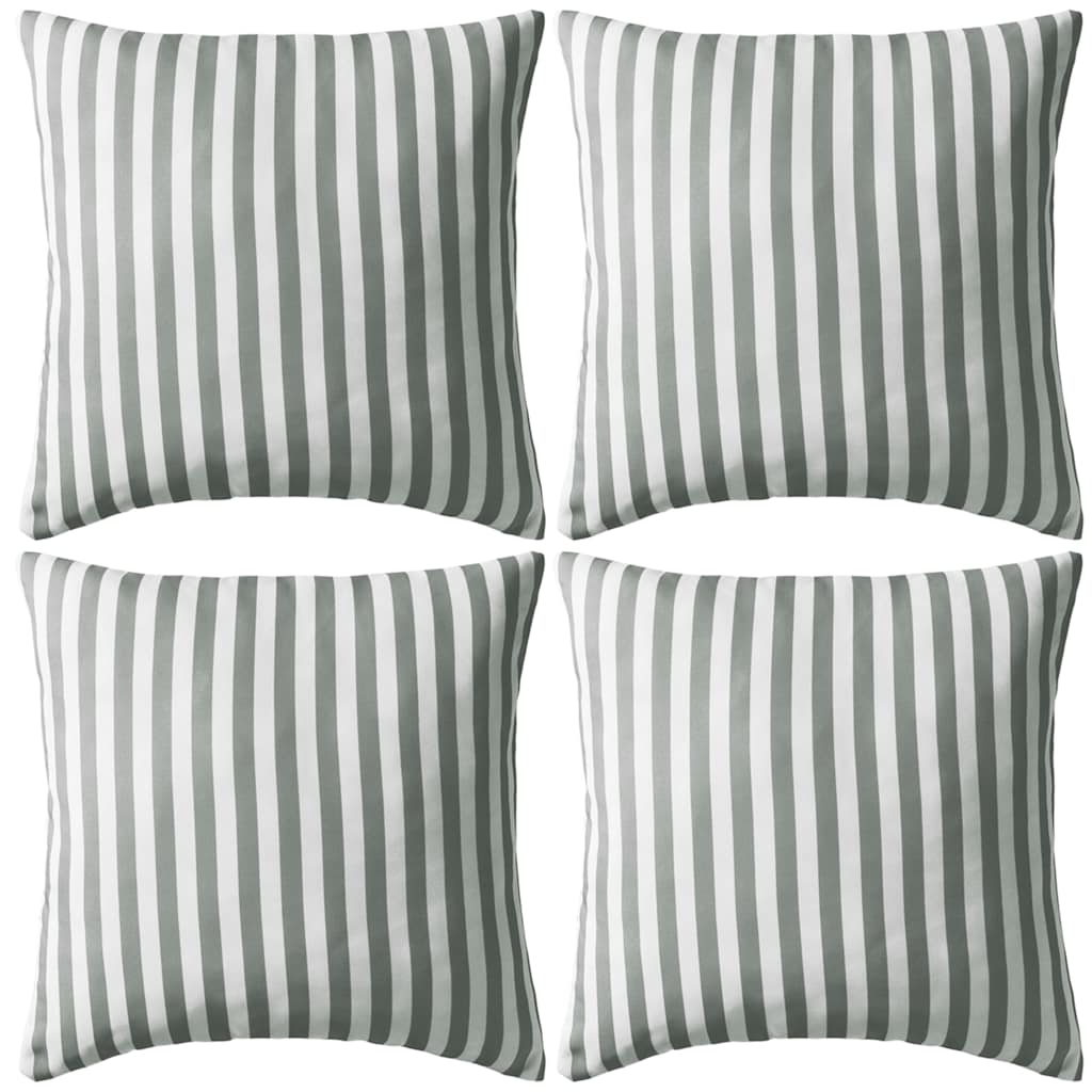 vidaXL Gartenkissen 4 Stk. Streifenmuster 45 x 45 cm Marineblau