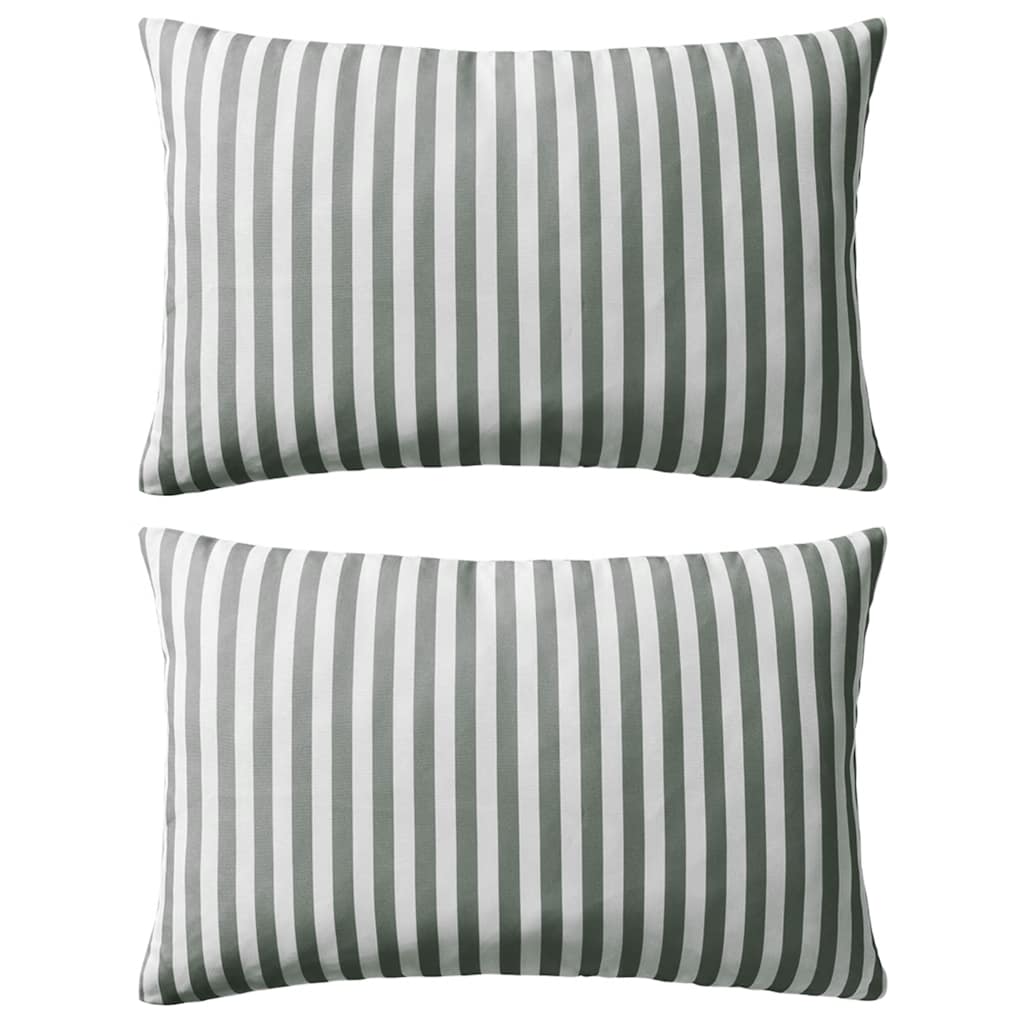 vidaXL Gartenkissen 2 Stk. Streifenmuster 45 x 45 cm Marineblau