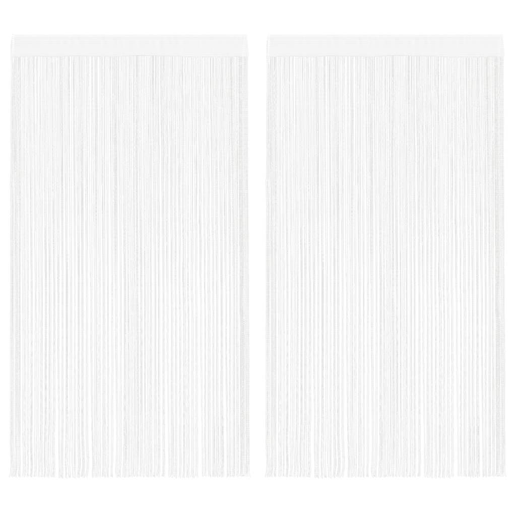 vidaXL Fadenvorhänge 2 Stk. 140 x 250 cm Weiß
