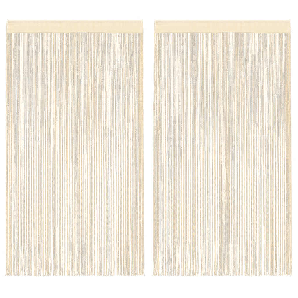 vidaXL Fadenvorhänge 2 Stk. 100 x 250 cm Cremefarben