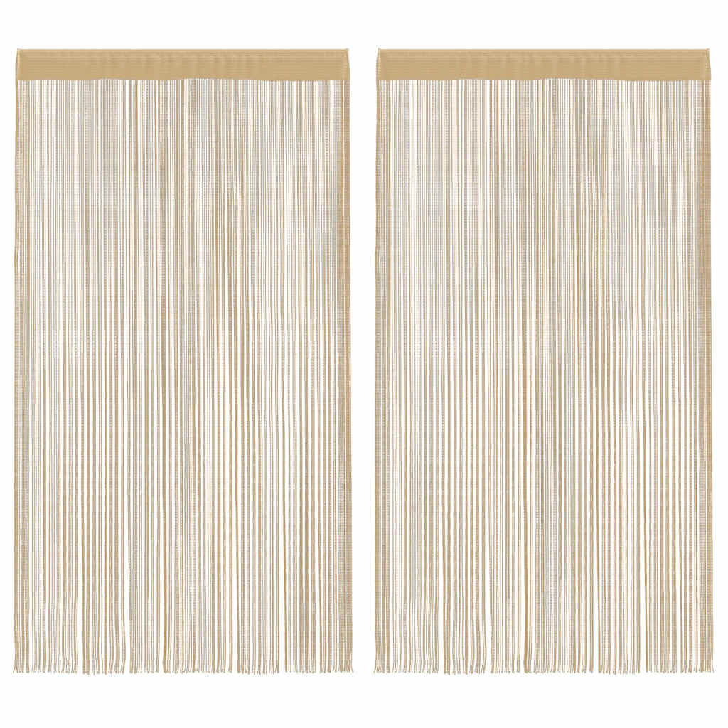 vidaXL Fadenvorhänge 2 Stk. 140 x 250 cm Weiß