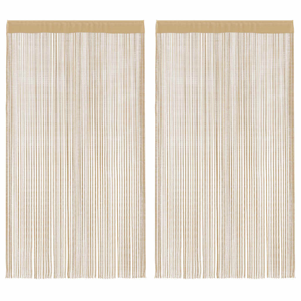 vidaXL Fadenvorhänge 2 Stk. 140 x 250 cm Weiß