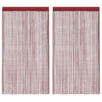 vidaXL Fadenvorhänge 2 Stk. 100 x 250 cm Burgunderrot